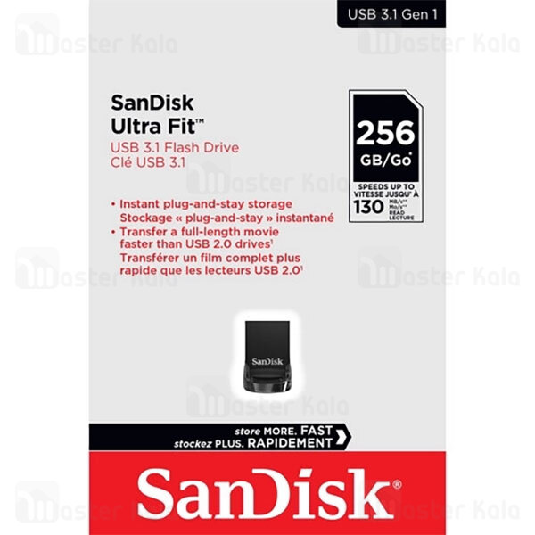 فلش مموری 256 گیگابایت سن دیسک SanDisk Ultra Fit SDCZ430 USB 3.1